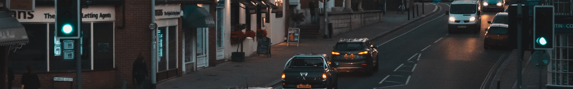 Exeter high street at nightime