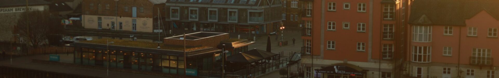 Exeter Quay in the sunset